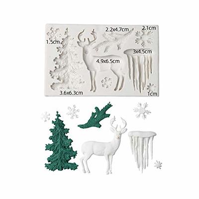 6Pcs Christmas Fondant Molds Set, Mini Xmas Fondant Molds Snowflake  Chocolate Candy Soap Cake Mold Christmas Tree Reindeer Holly Leaves Baking