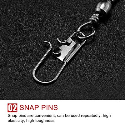 CRAZY SHARK 50pcs Fishing Swivels Snaps Rolling Barrel Swivel with Safety  Snap Interlock Snaps, Stainless Steel Solid Fishing Swivels Saltwater  Freshwater Snap Connector - Yahoo Shopping