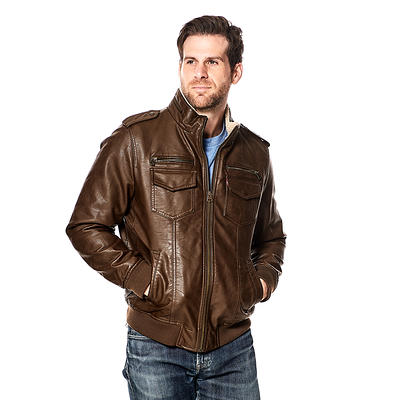 Levi's leather bomber on sale jacket