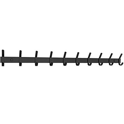 SAYONEYES Matte Black Coat Rack Wall Mount with 6 Double Hooks for