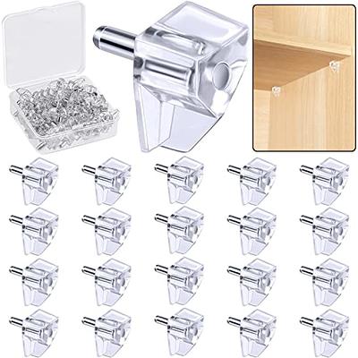 AccEncyc 5mm Shelf Pegs 50 Pack Clear Crystal Plastic Cabinet Shelf Pins Shelf Holder Pins Replacement Pegs for Kitchen Furniture Cabinet Bookcase