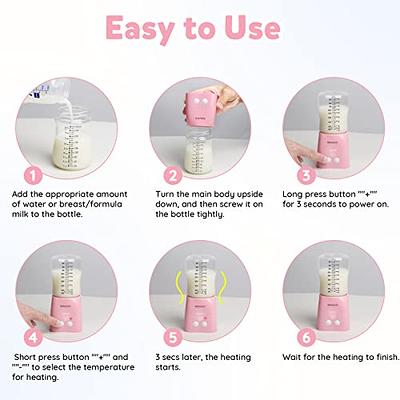 Portable Baby Bottle Warmer, Travel Bottle Warmer on The Go, 2-5 Min Fast  Bottle Warmer for Breastmilk Baby Formula, Wireless Rechargeable Car Bottle