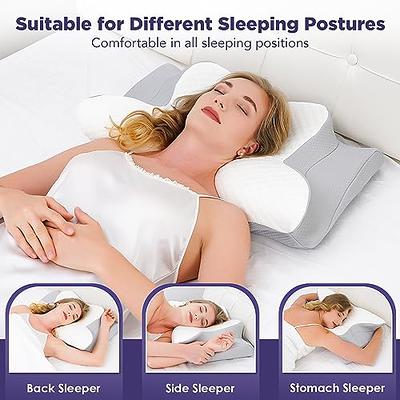 HOMCA Memory Foam Cervical Pillow, 2 in 1 Ergonomic Contour Orthopedic  Pillow for Neck Pain, Contoured Support Pillows for Side Back Stomach  Sleepers