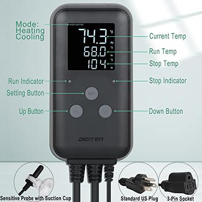 DIGITEN Temperature Controller Digital Thermostat Reptiles Temp