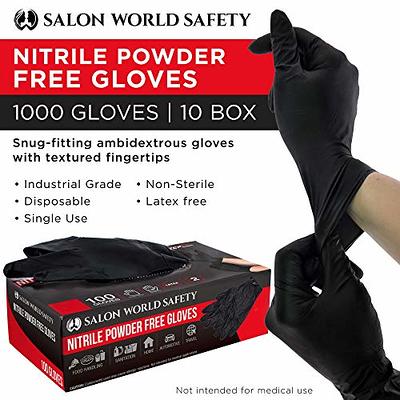 GLOVEWORKS Black Nitrile Industrial Gloves, 5 Mil, Powder Free, Disposable  Large (Pack of 100) Box of 100