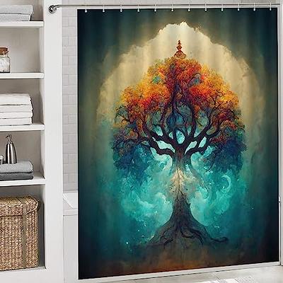 Digital Art Tree of Life Shower Curtain Sets 4 Piece,Fantasy