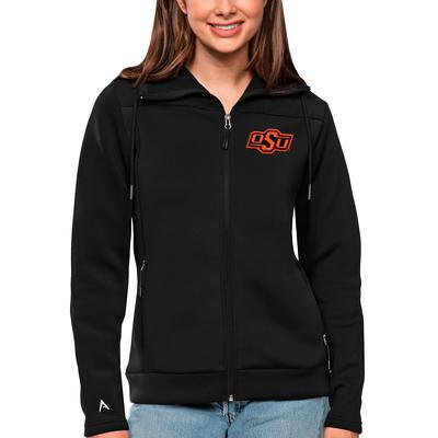 Women's Antigua Heathered Charcoal Oklahoma State Cowboys Absolute Full-Zip  Hoodie