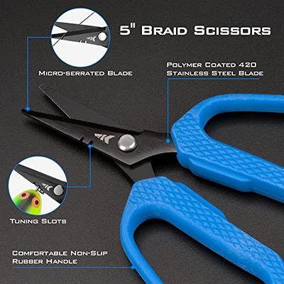 FOLDABLE FISHING SCISSORS BLUE STAINLESS STEEL