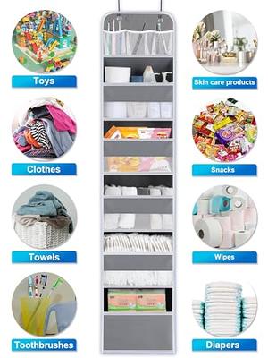 Fixwal 5-Shelf Over The Door Hanging Organizer, Foldable Wall Mount Fabric  Storage with Clear Window and 2 Metal Hooks for Pantry, Closet, Nursery