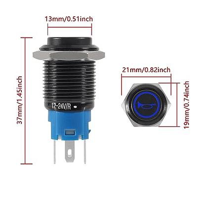 UMLIFE 2PACK Horn Button Switch 12 Volt Momentary Push Button