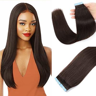 Invisible Seamless Tape in Skin Weft 100% Remy Human Hair Extensions Silver  Gray