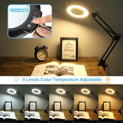 Magnifying Lamp 5x 10x Magnifier With Light Table and Desk Floor