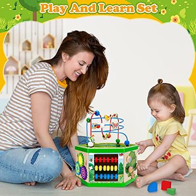 Montessori Mama Baby Activity Cube Montessori Toys for 1 Year Old + Learning Toys for 1+ Year Old Activity Center for Baby Toddler Educational Toys