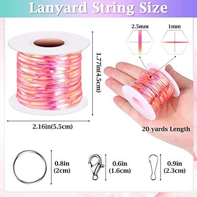 cridoz Lanyard String, Boondoggle String Kit with 20 Rolls Plastic Lacing  Cord and 50Pcs Keychain lanyard Accessories, Gimp String Lanyard Weaving  Kit for Keychain Crafts, Bracelet and Lanyards - Yahoo Shopping