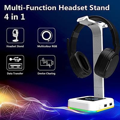 Headset Stand, Headsets Holder with 7.1 Surround Sound & RGB Light, Gaming  Headset Stand with USB & 3.5mm Port, Headphone Stand Perfect Gaming