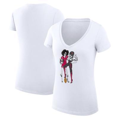 Women's G-III 4Her by Carl Banks Red St. Louis Cardinals Filigree Team V-Neck Fitted T-Shirt