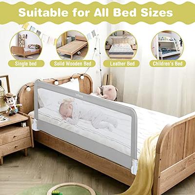 59 Baby Bed Rails, Swing Down Extra Long Bed Bumper Sleep Bedrail Safety  Side Guard 