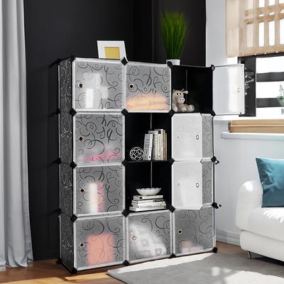 Costway Diy 24 Cube Portable Clothes Wardrobe Cabinet Closet