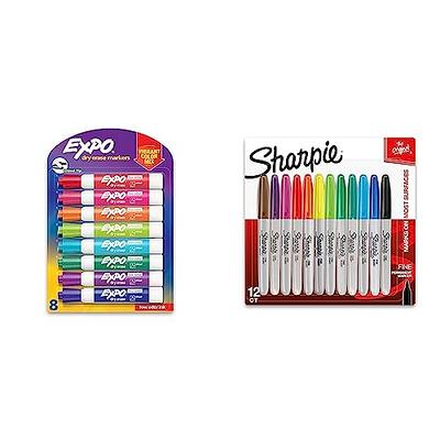 EXPO Low Odor Dry Erase Markers, Chisel Tip, Assorted Colors, 12