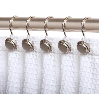 Gorilla Grip Shower Curtain Hooks, Stainless Steel Rust Resistant Easy  Install Rings Set of 12, Decorative Ring for Bathroom Hanging Rods,  Friction