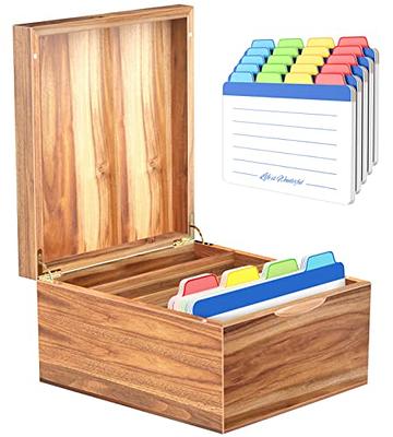 MaxGear Index Card Holder, 3x5 Index Card Organizer with Dividers, 5 Color  Index Cards, 100 Ruled Cards, Plastic Index Card Box for Flash Cards, Note
