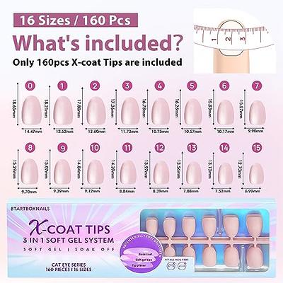 Almond Press On Nails - BTArtboxnails Short Nail Tips, Cat Eye XCOATTIPS  Pre-applied Tip Primer, Soak Off Acrylic Fake Nails Glue On Nails In 16  Sizes - 160 Nail Extension, Bling Baby - Yahoo Shopping