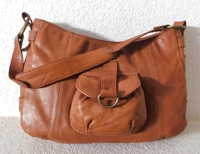 Vintage Fossil Brown Leather Small Crossbody Shoulder Bag Purse