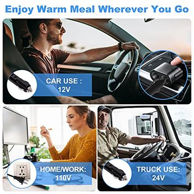 12V Portable Food Warmer Electric Heater Lunch Box Mini Oven w/ Car Charger  1.5L