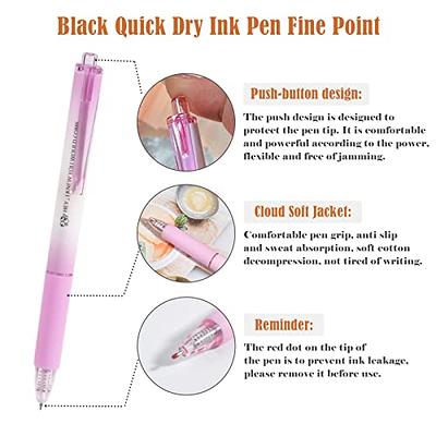 Temiary 6Pcs Retractable Gel Pens for Journaling, Black Ink Fine Point  Smooth Sketching Aesthetic Cute Pen, Quick Dry No Bleed & Smudging, Pastel