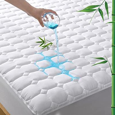 Quilted Fitted King Mattress Pad Cover, Waterproof Mattress Protector, Deep  Pocket Elastic Fits Up to 21'', Breathable Soft Alternative Filling