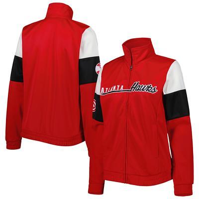 Women's Cleveland Indians G-III 4Her by Carl Banks White/Navy First Hit  Raglan Full-Zip Track Jacket