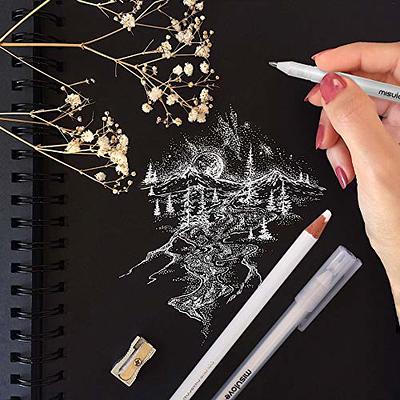 Qionew Gold Gel Pens 3 Pack 1mm Extra Fine Point Pens Gel Ink Pens Opaque  White Archival Ink Pens for Black Paper Drawing Sketching Illustration Card  Making Bullet Journaling