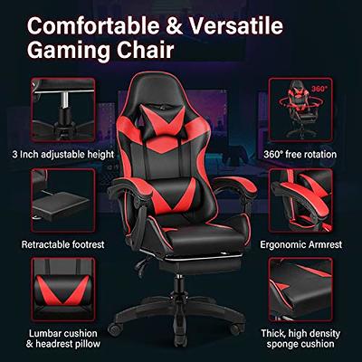 PC Gaming Chair Racing Computer Chair with Reclining Armrest Foot