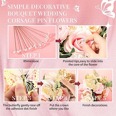 Crowye 182 Pcs Flower Bouquet Accessories Corsage Bouquet Pins