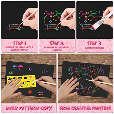 1/3/5/10Pcs Kids Scratch Painting Art Paper Colorful Drawing Toys DIY Art  Magic Painting