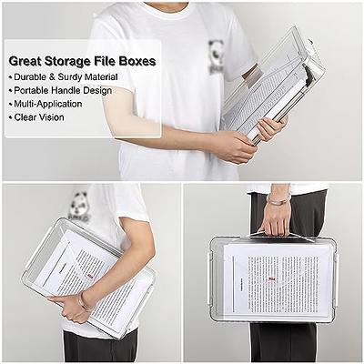 Qilery 12 Pcs Clear A4 File Box Plastic Document Storage Case