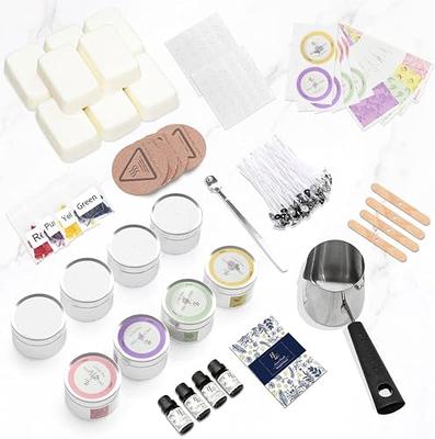 Candle Making Kit,Easy to Make Colored Candle Soy Wax Kit,Including Soy  Wax, Wicks,Melting Pot, Tins and More