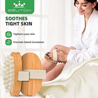 Dry Brushing Body Brush Set of 2, Natural Bristle Dry Skin Exfoliating Brush,  Long Handle Back Scrubber for Shower, Dry Brush for Cellulite and Lymphatic  Massage, Improve Blood Circulation 