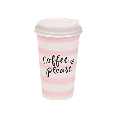 12 oz Light Pink Paper Coffee Cup - Ripple Wall