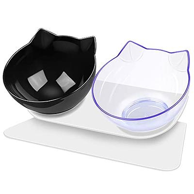Elevated Cat Bowls by Pawfect Pets- 4” Raised Cat Bowl. Cat Feeder Comes with Four Stainless Steel Cat Bowls. Cat Food Bowl