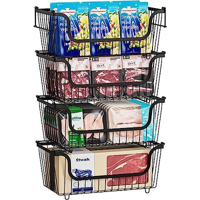 iSPECLE Freezer Storage Bins - 6 Pack Stackable Deep Freezer