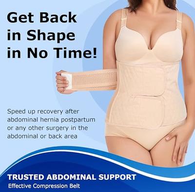  Abdominal Tummy Tuck Binder Post Op Belly Band Support Belt  After Hysterectomy Surgery Recovery Compression Wrap For Stomach To Protect  Incisions For Women Black