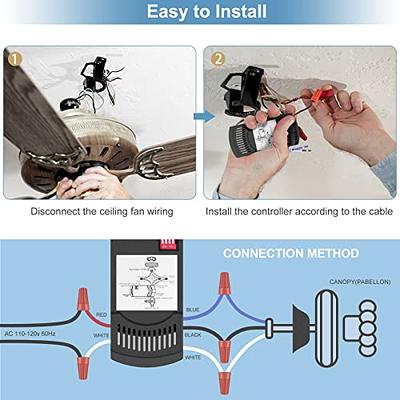 Smart WiFi Ceiling Fan and Light Remote Control Kit, Universal Fan  Controller Works with Alexa Google, Fan Speed Timing & Light Remote Switch  Replacement for Hunter Harbor Breeze Honeywell and More 