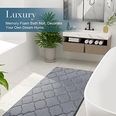 Buganda Memory Foam Bath Mat Rug, 24 x 16, Ultra Soft and Non-Slip  Bathroom Rugs, Water Absorbent and Machine Washable Bath Rug for Bathroom