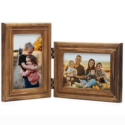 4x6 Double Picture Frame, Vertical Hinged Photo Frame 2 Opening