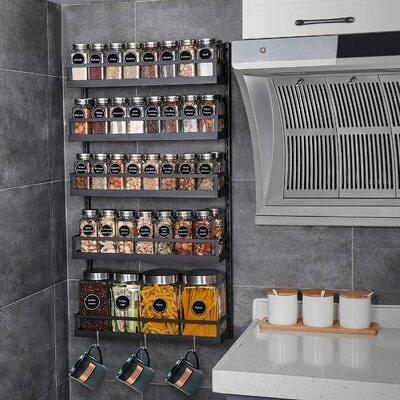 SWOMMOLY Spice Rack Organizer with 36 Empty Square Spice Jars, 396 Spice  Labels with Chalk Marker and Funnel Complete Set, for Countertop, Cabinet  or