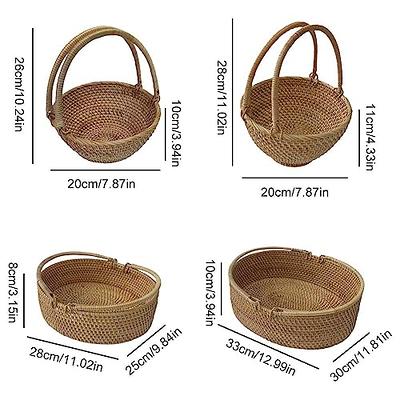 Rattan Picnic Basket with Handles, Natural Hand Woven Halloween Basket  Basket Candy Basket for Wedding, Gifts, Camping, Home Decor - Yahoo Shopping