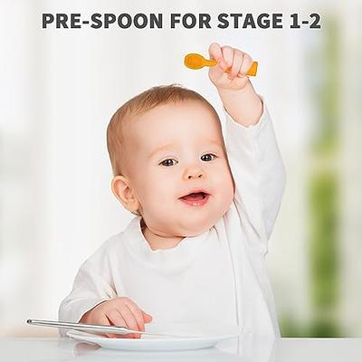 Eascrozn Baby Spoons and Forks Feeding Set, 6 Pack Silicone First