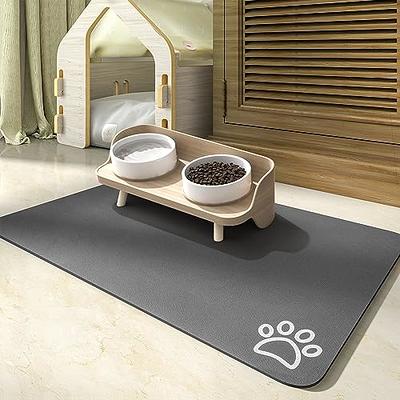 SHARKWOOD Dog Food Mat, Absorbent Waterproof Dog Water Mat Bowl