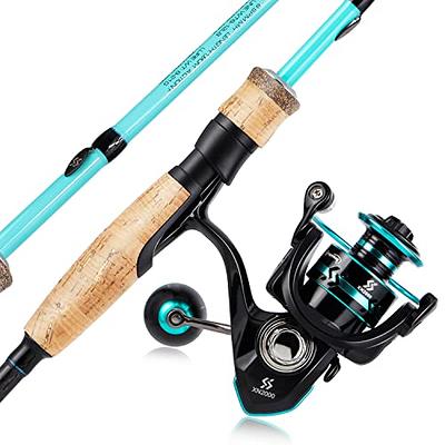Sougayilang Fishing Rod and Reel Combo, Stainless Steel Guides Fishing Pole  with Spinning Reel Combo for Saltwater and Freshwater-Turquoise-5.9ft &  3000 - Yahoo Shopping